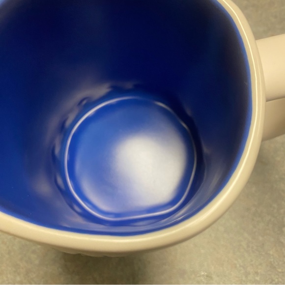 Rae Dunn AMERICAN GIRL Coffee Mug Cup NEW Raised Stars Blue Inside 4th of July - Picture 2 of 4